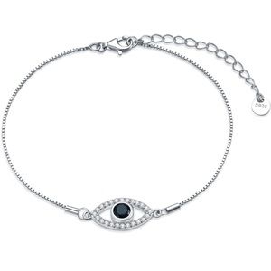 NEW! Evil Eye Bracelet 925 Sterling Silver Infinity Wrist/Ankle Bracelet in Box
